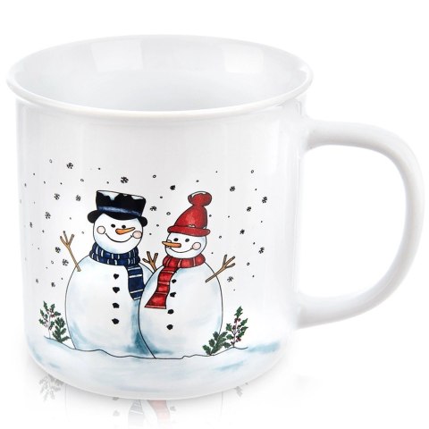 Orion Duży Kubek Ceramiczny 470 ml Zimowy Motyw Bałwanki na Prezent