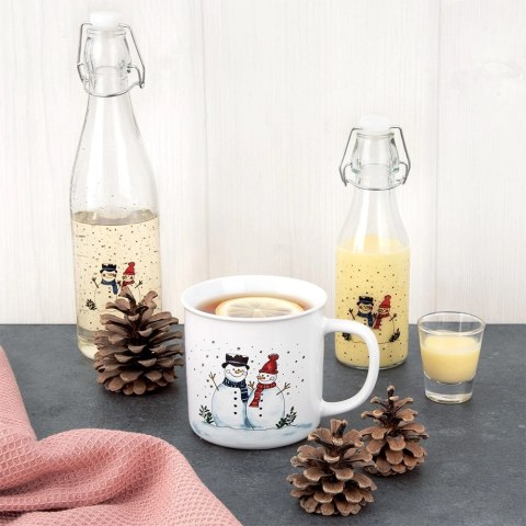 Orion Duży Kubek Ceramiczny 470 ml Zimowy Motyw Bałwanki na Prezent