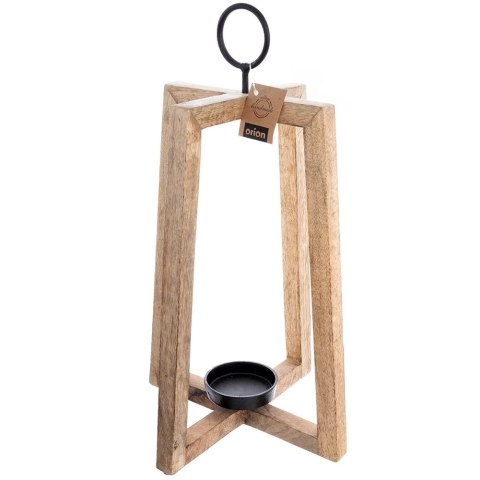 Orion Duży Świecznik Drewno Mango 44 cm Lampion Boho z Metalem ORION Loft