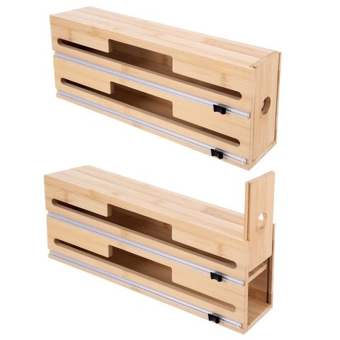 Orion Dyspenser 2w1 na Folię i Papier do Pieczenia Bambus Nożyk 34 cm