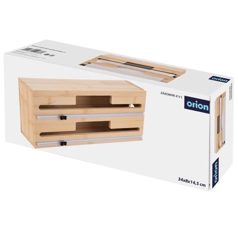 Orion Dyspenser 2w1 na Folię i Papier do Pieczenia Bambus Nożyk 34 cm