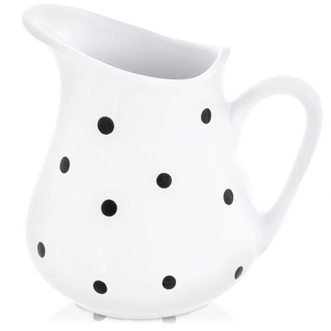 Orion Dzbanek Ceramiczny 480 ml Biały w Czarne Groszki Mlecznik Dots ORION