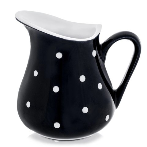 Orion Dzbanek Ceramiczny 480 ml Czarny w Groszki Dots Mlecznik Sosjerka