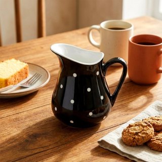 Orion Dzbanek Ceramiczny 480 ml Czarny w Groszki Dots Mlecznik Sosjerka