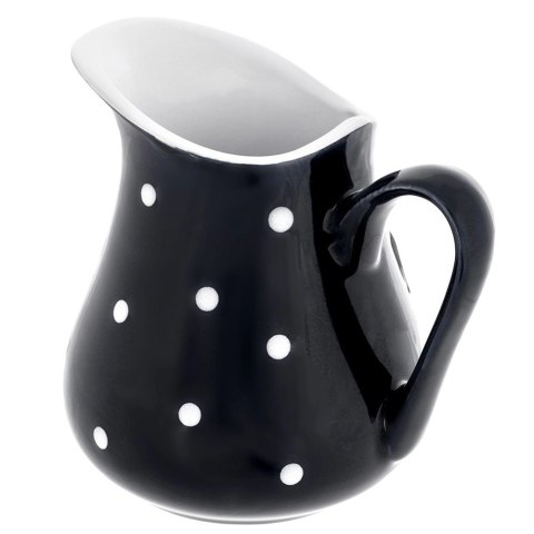 Orion Dzbanek Ceramiczny 480 ml Czarny w Groszki Dots Mlecznik Sosjerka