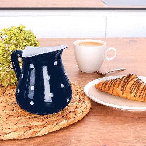 Orion Dzbanek Ceramiczny 480 ml Granatowy w Groszki Dots Mlecznik ORION