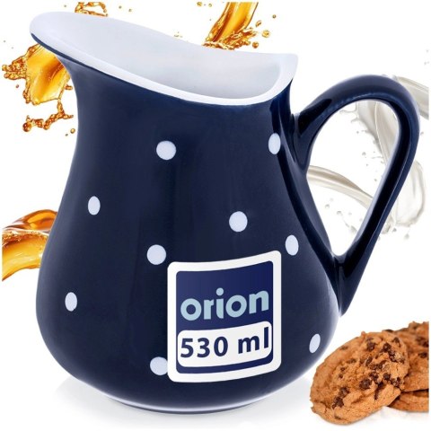 Orion Dzbanek Ceramiczny 480 ml Granatowy w Groszki Dots Mlecznik ORION
