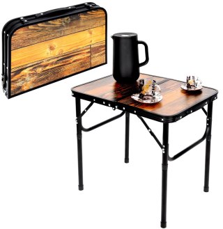 STOLIK TURYSTYCZNY SKŁADANY KEMPINGOWY 60X45X25-56CM DREWNO
