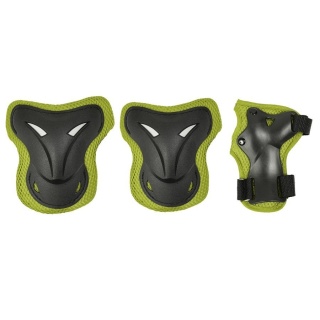 Zestaw ochraniaczy na kolana łokcie nadgarstki BS-P003 czarno/zielone Nils