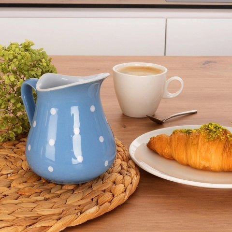 Orion Dzbanek Ceramiczny 480 ml Niebieski w Groszki Dots Mlecznik Sosjerka