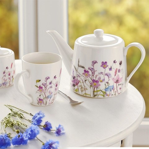 Orion Dzbanek Porcelanowy do Kawy Herbaty 1 L Louka Polne Maki i Kwiaty