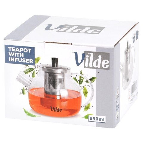 Orion Dzbanek Szklany 850ml z Zaparzaczem Stalowym Sitkiem do Herbaty VILDE