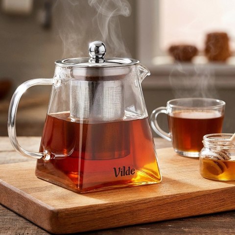 Orion Dzbanek Szklany Zaparzacz Sitko Kwadratowe 490ml Herbaty VILDE