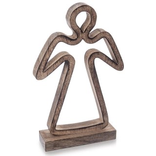 Orion Figurka Anioł 29 cm Drewno Mango Naturalna Ozdoba na Podstawie
