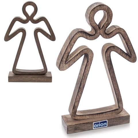Orion Figurka Anioł 29 cm Drewno Mango Naturalna Ozdoba na Podstawie
