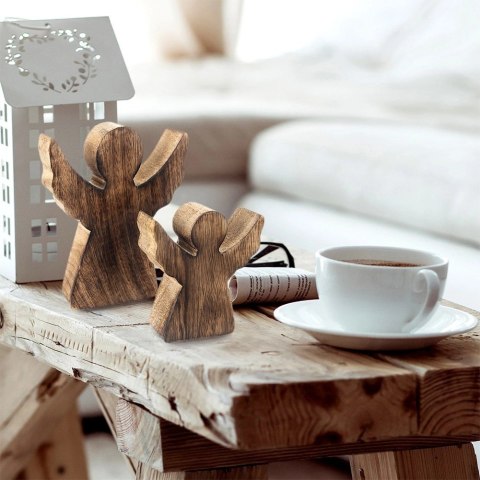 Orion Figurka Anioł Drewno Mango 10 cm Dekoracja Loft Naturalna ORION Boże