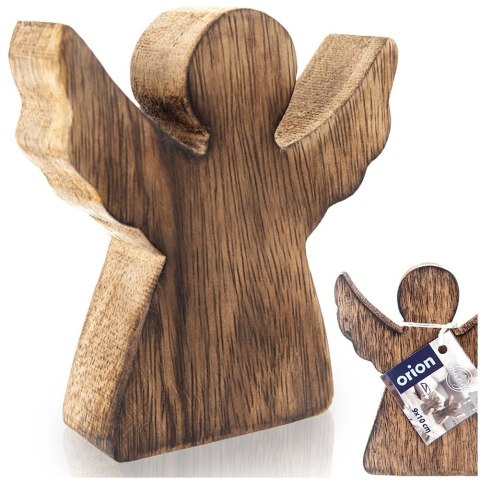 Orion Figurka Anioł Drewno Mango 10 cm Dekoracja Loft Naturalna ORION Boże