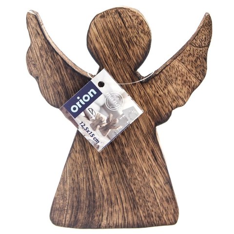 Orion Figurka Anioł Drewno Mango 15 cm Naturalna Ozdoba Świąteczna