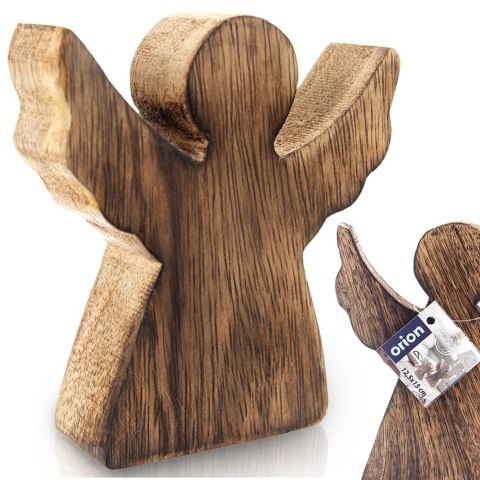 Orion Figurka Anioł Drewno Mango 15 cm Naturalna Ozdoba Świąteczna