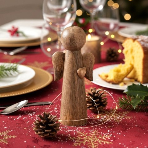 Orion Figurka Anioł Drewno Mango 21 cm Stylowa Dekoracja Świąteczna