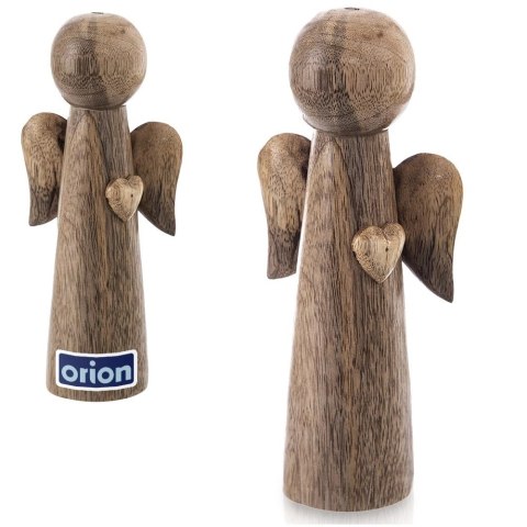 Orion Figurka Anioł Drewno Mango 21 cm Stylowa Dekoracja Świąteczna