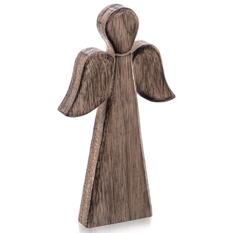 Orion Figurka Anioł Drewno Mango 24 cm Naturalna Ozdoba Loft Prezent