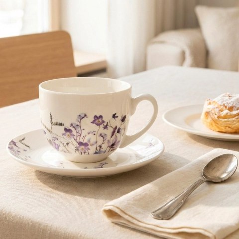 Orion Filiżanka ze Spodkiem 260 ml Louka Porcelanowy Zestaw do Kawy