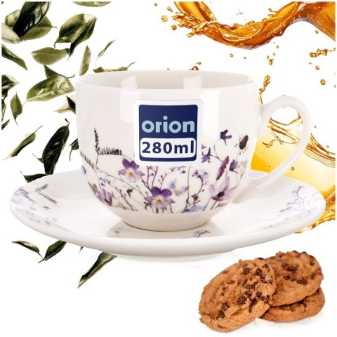 Orion Filiżanka ze Spodkiem 260 ml Louka Porcelanowy Zestaw do Kawy