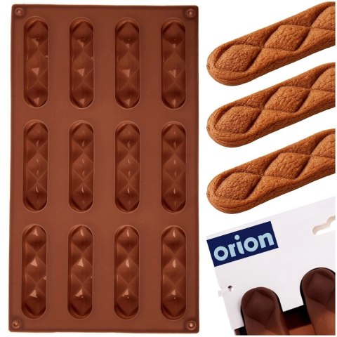 Orion Foremka do Pieczenia Ciastek i Pralin 12 Gniazd Brązowa Silikonowa