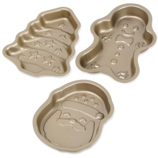 Orion Foremki do Pieczenia Zestaw 3 szt. Stal PTFE LA CUCINA Mikołaj Choinka