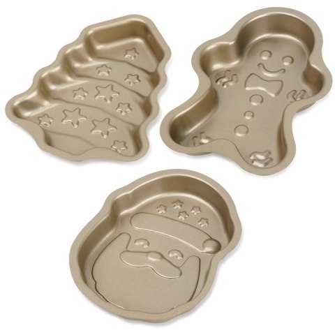 Orion Foremki do Pieczenia Zestaw 3 szt. Stal PTFE LA CUCINA Mikołaj Choinka