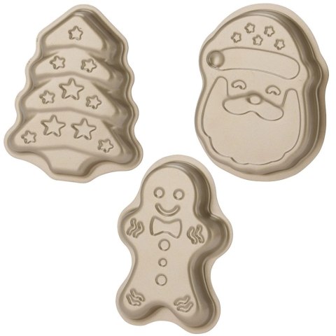 Orion Foremki do Pieczenia Zestaw 3 szt. Stal PTFE LA CUCINA Mikołaj Choinka