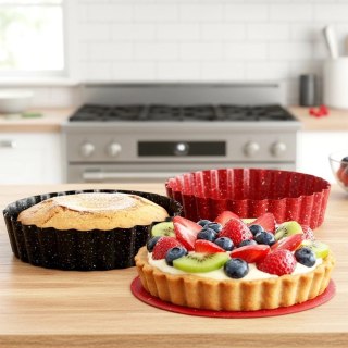 Orion Foremki do Tartaletek 2 szt. Stal Non-Stick Wyjmowane Dno 12 cm