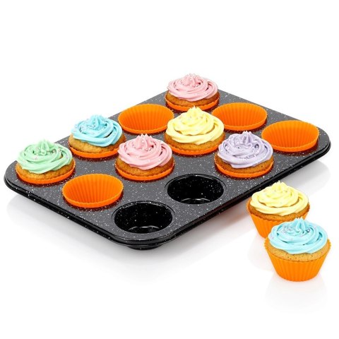 Orion Forma Granitowa do Muffinek 12 Gniazd + 12 Silikonowych Foremek
