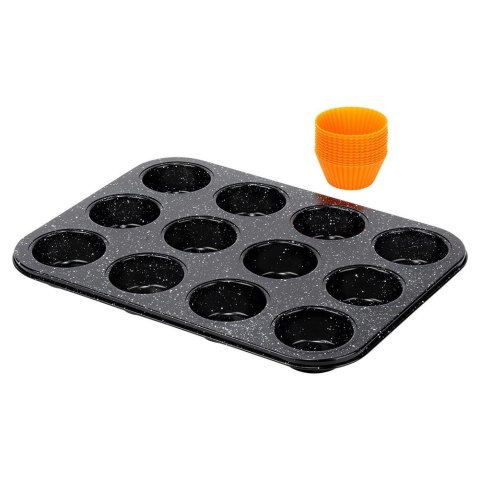 Orion Forma Granitowa do Muffinek 12 Gniazd + 12 Silikonowych Foremek
