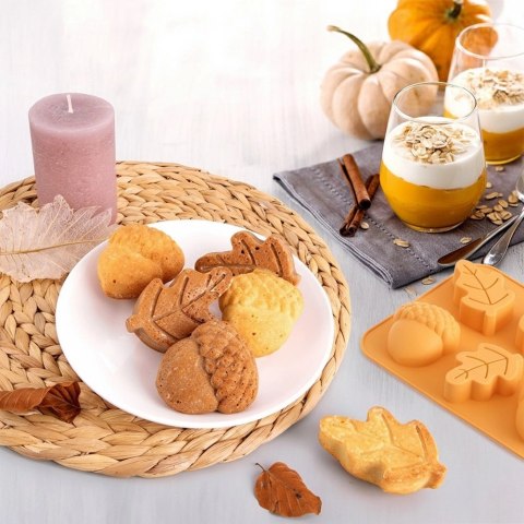 Orion Forma Silikonowa 6 x Jesienne Liście Żołędzie do Ciastek ORION