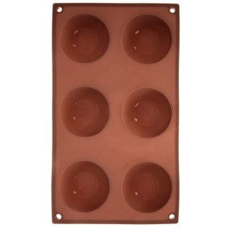 Orion Forma Silikonowa Półkule do Deserów Mono Porcji 6 Gniazd Brązowa ORION