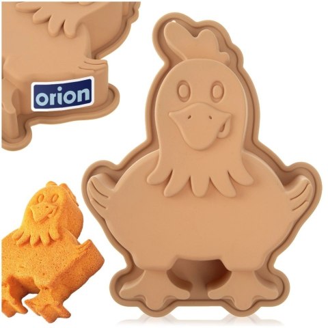 Orion Forma Silikonowa do Pieczenia KURA Wielkanocna Babka Biszkopt Beżowa