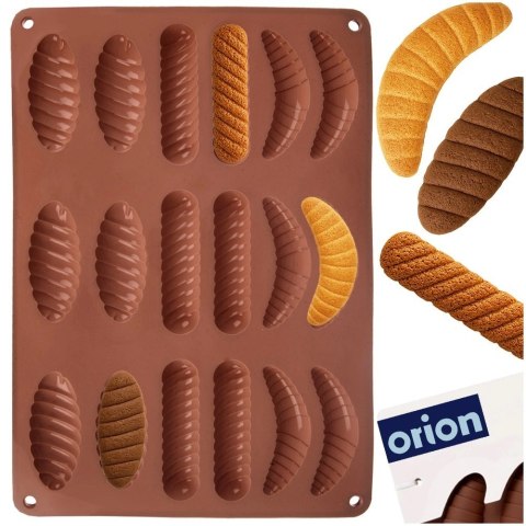 Orion Forma do Czekoladek i Ciasteczek 18 Gniazd Brązowa Silikonowa