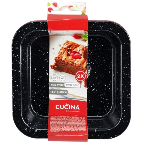 Orion Formy Kwadratowe do Pieczenia 2 szt. Stal Węglowa Non-Stick 12 cm