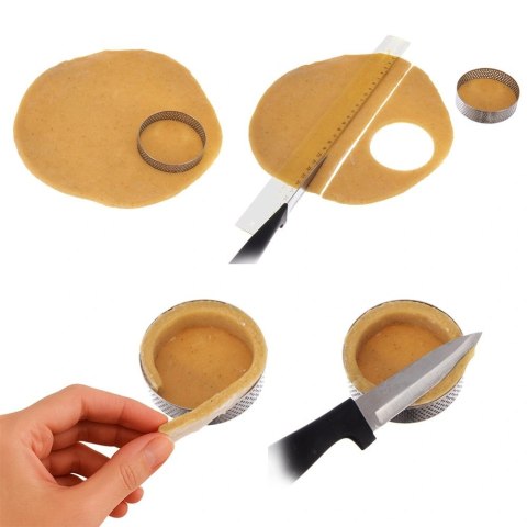 Orion Formy Ranty do Tartaletek 6 szt. Perforowane 8 cm Profesjonalne