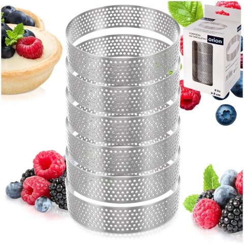 Orion Formy Ranty do Tartaletek 6 szt. Perforowane 8 cm Profesjonalne