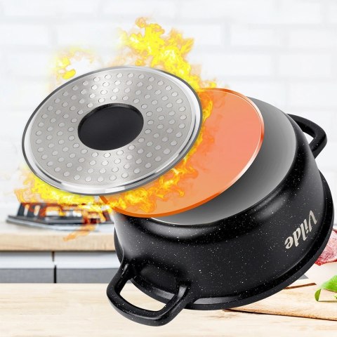 Orion Garnek Granitowy 1,2 L 16 cm Pokrywka Aroma Dozownik Silikon VILDE