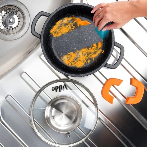 Orion Garnek Granitowy 1,2 L 16 cm Pokrywka Aroma Dozownik Silikon VILDE