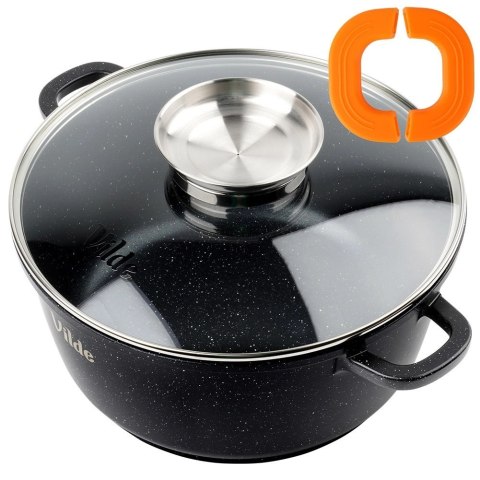 Orion Garnek Granitowy 4,0 L 24 cm Pokrywka Aroma Dozownik Silikon VILDE