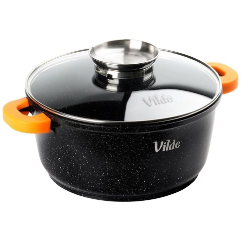 Orion Garnek Granitowy 4,0 L 24 cm Pokrywka Aroma Dozownik Silikon VILDE