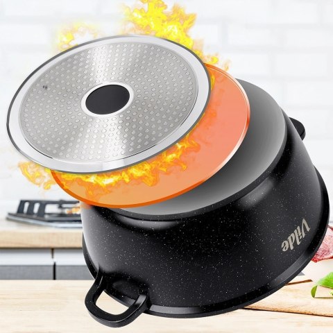 Orion Garnek Granitowy 5,8 L 28 cm Pokrywka Aroma Dozownik Silikon VILDE