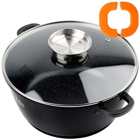 Orion Garnek Granitowy 5,8 L 28 cm Pokrywka Aroma Dozownik Silikon VILDE