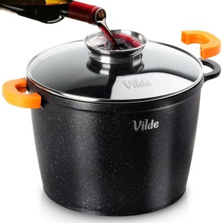 Orion Garnek Granitowy 6,7 L 24 cm Pokrywka Aroma Dozownik Silikon VILDE