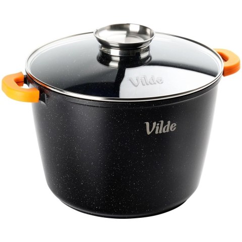 Orion Garnek Granitowy 6,7 L 24 cm Pokrywka Aroma Dozownik Silikon VILDE